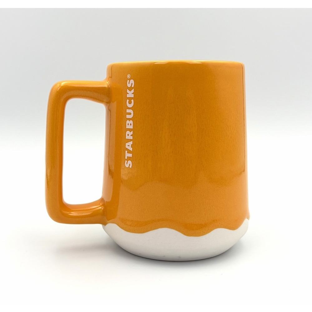 Starbucks Summer 2022 Mango Luster Drip Orange Creamsicle Ceramic Mug Cup 14oz
